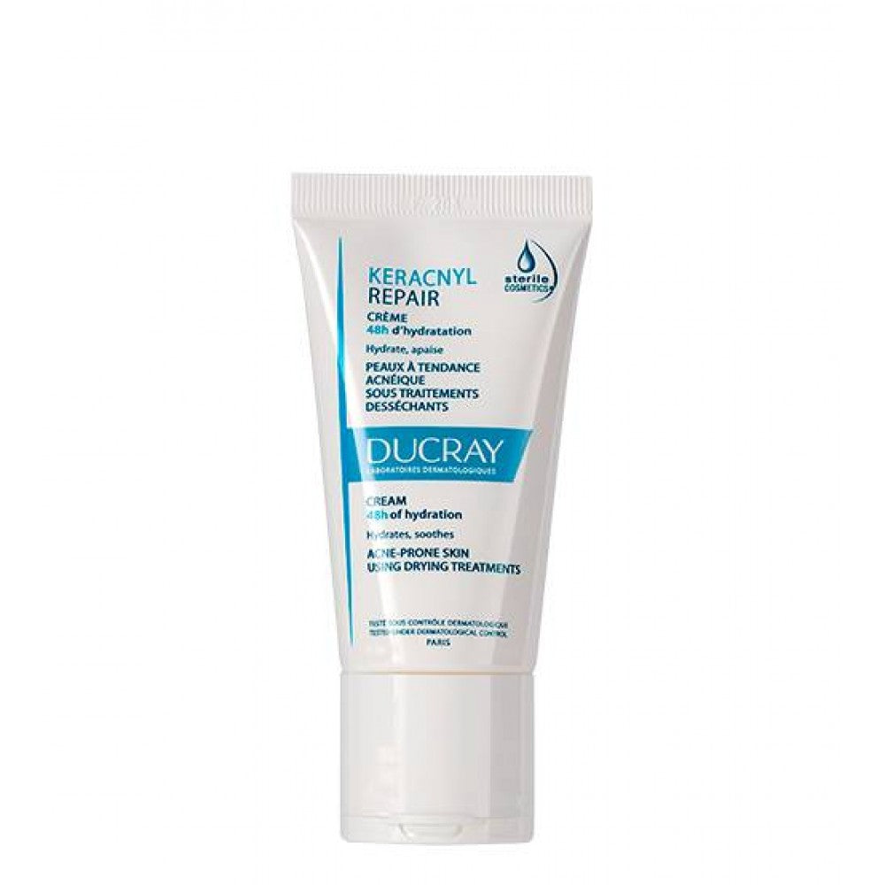 Ducray Creme Keracnyl Repair, hidranutritivo compensador da secura cutânea provocada por tratamentos antiacneicos 50 ml