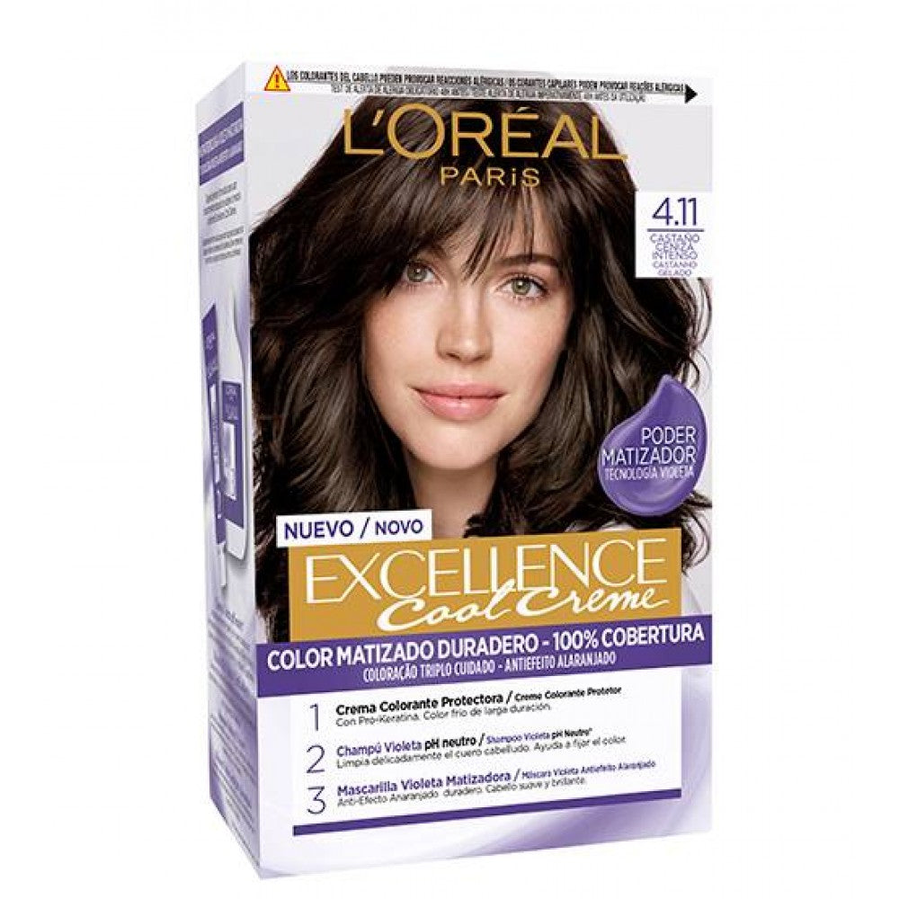 L'Oréal Excellence Cool Creme Castanho Gelado 4.11