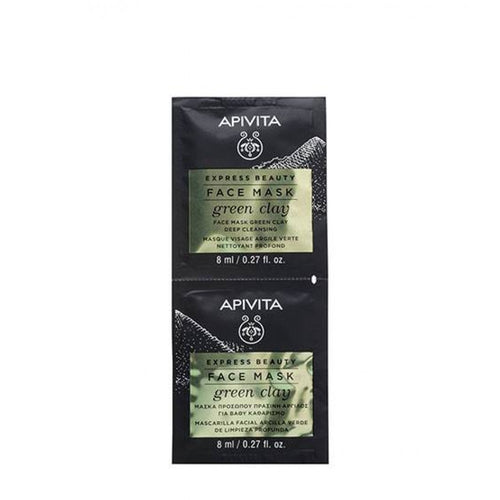 Apivita Express Beauty Máscara Facial  Limpeza Profunda de Argila Verde 2x8ml