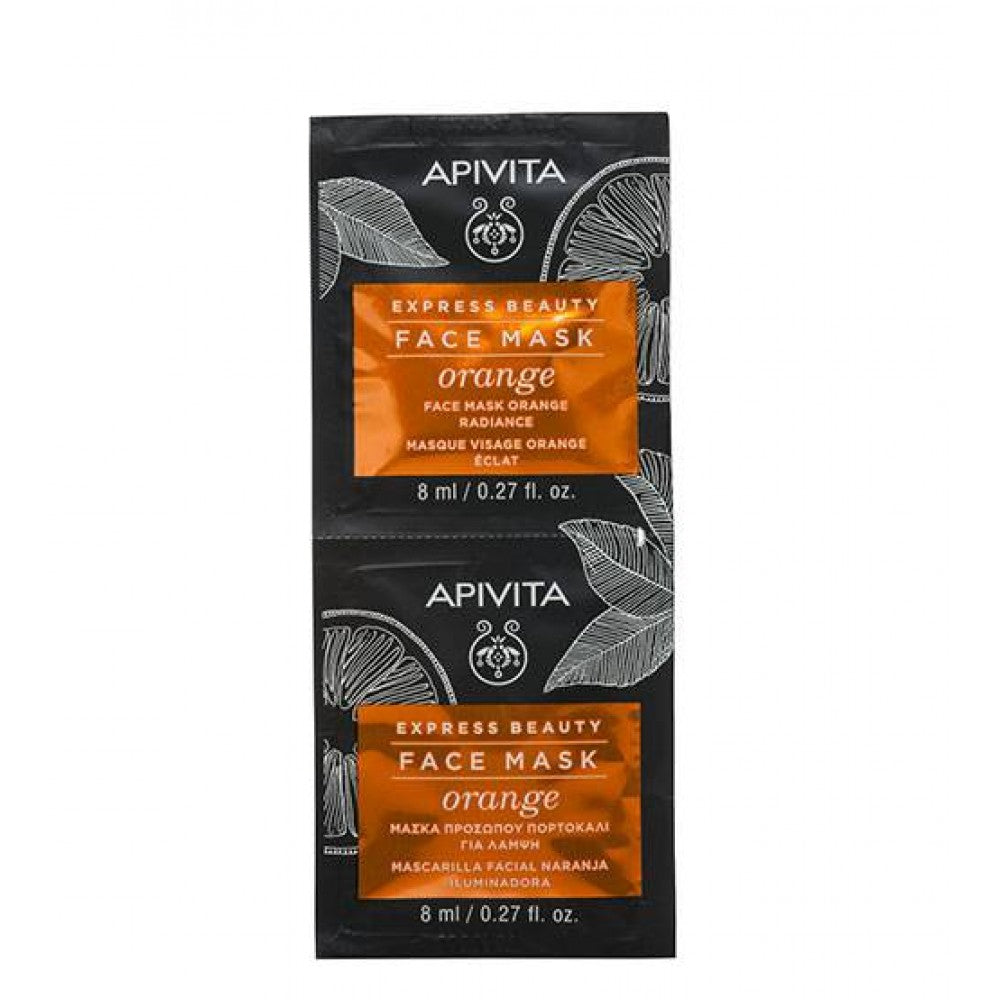 Apivita Express Beauty Máscara Facial  Iluminadora de Laranja 2x8ml