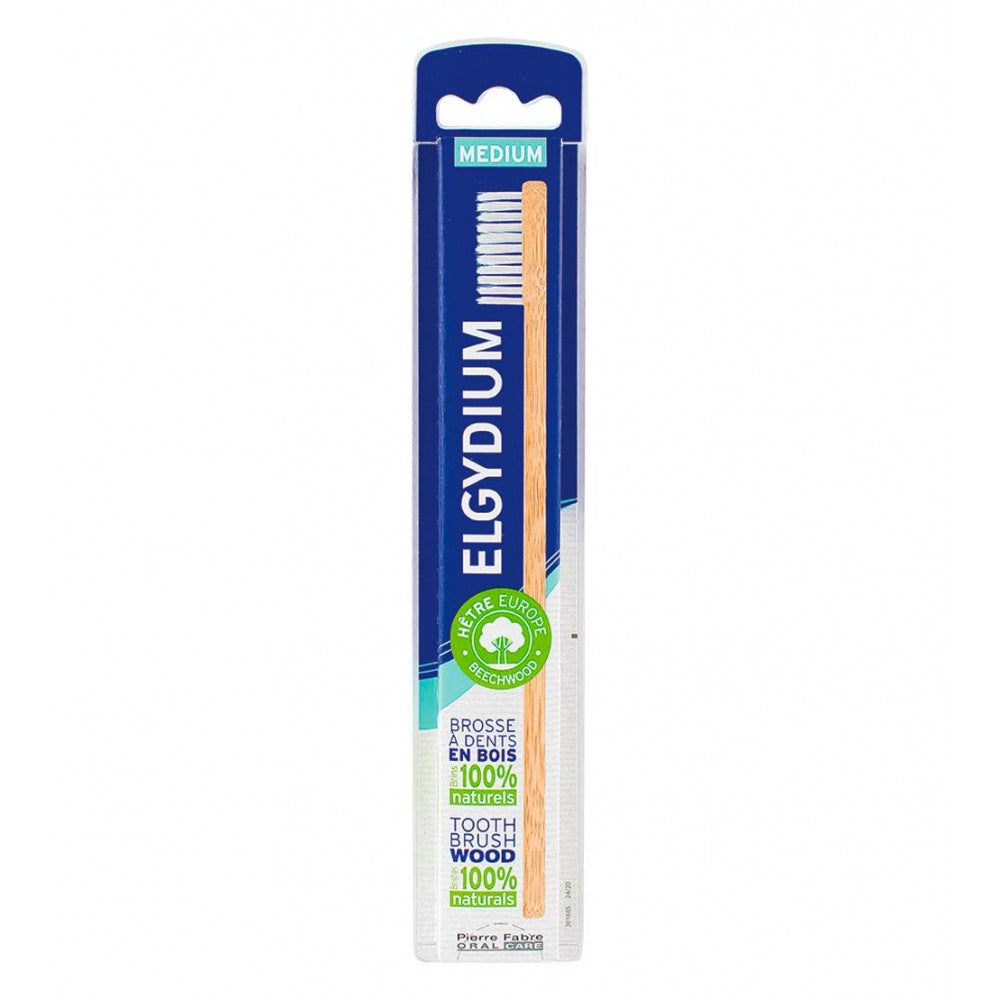 Elgydium Eco Escova de Dentes em Madeira Média