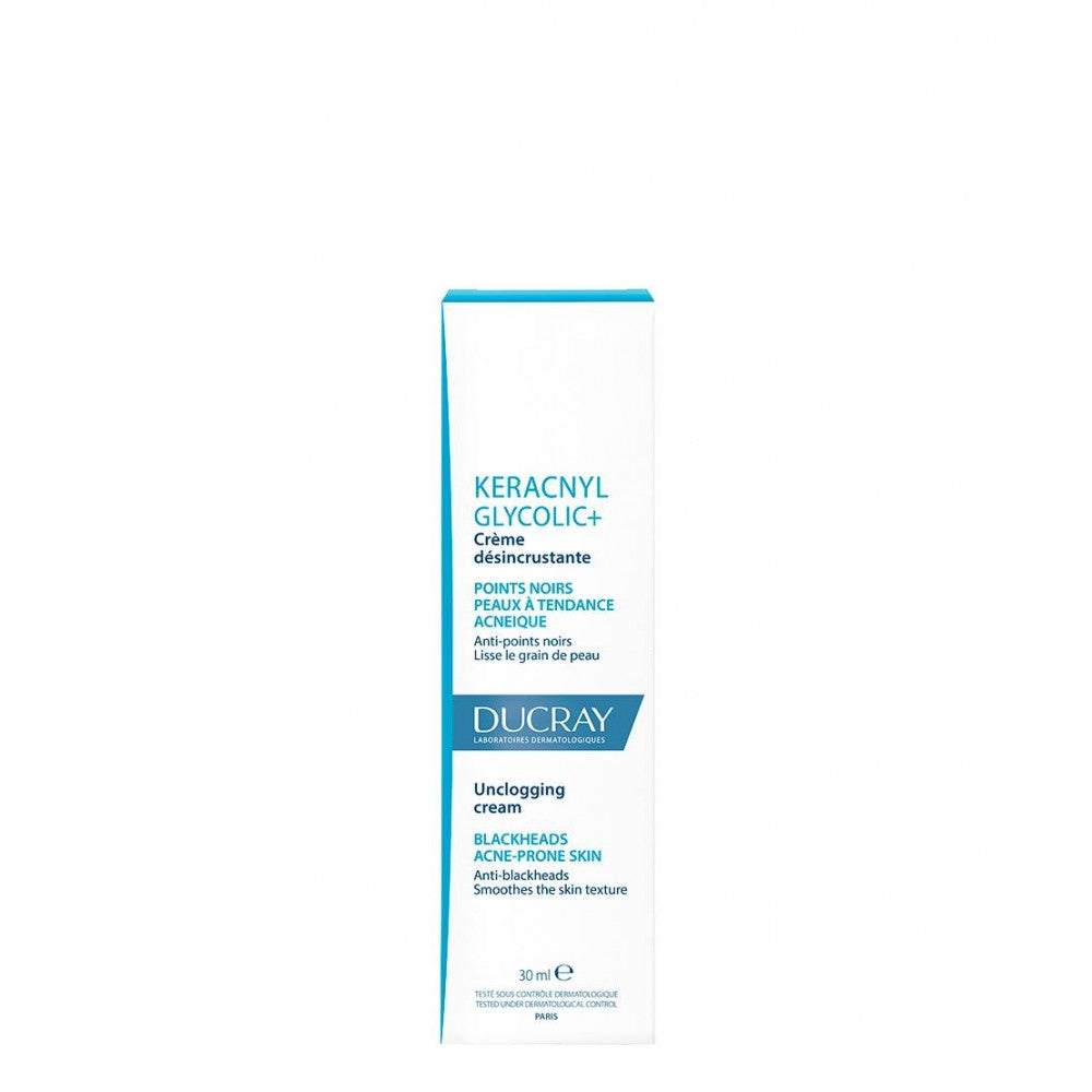 Ducray Creme desincrustante Keracnyl Glycolic +, elimina pontos negros e borbulhas a partir de 48 horas 30 ml