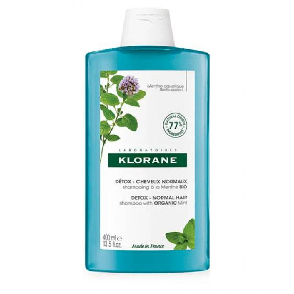 Klorane Menta Aquática BIO Champô Detox cabelo exposto à poluição 400ml