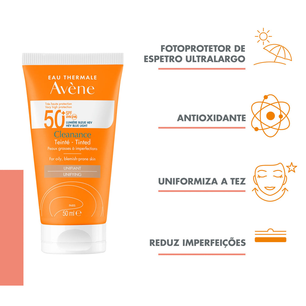 Avène Cleanance Solar Com Cor SPF50+ 50ml