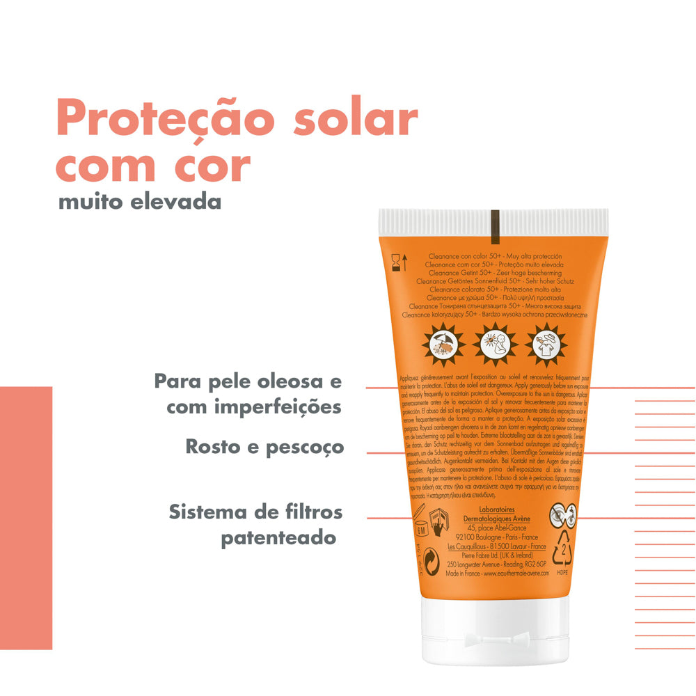 Avène Cleanance Solar Com Cor SPF50+ 50ml