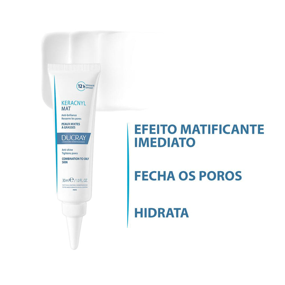 Ducray Gel Keracnyl MAT, pele mista a oleosa com efeito matificante até 12 horas 30 ml