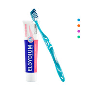 Elgydium Antiplaca Escova de Dentes Média + Pasta Dentífrica Placa Bacteriana e Gengivas 75ml Pack