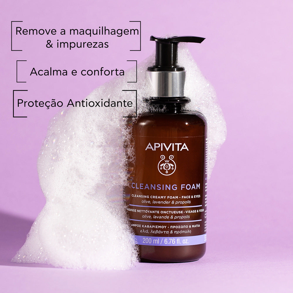 Apivita Espuma Cremosa de Limpeza - Rosto & Olhos 200ml