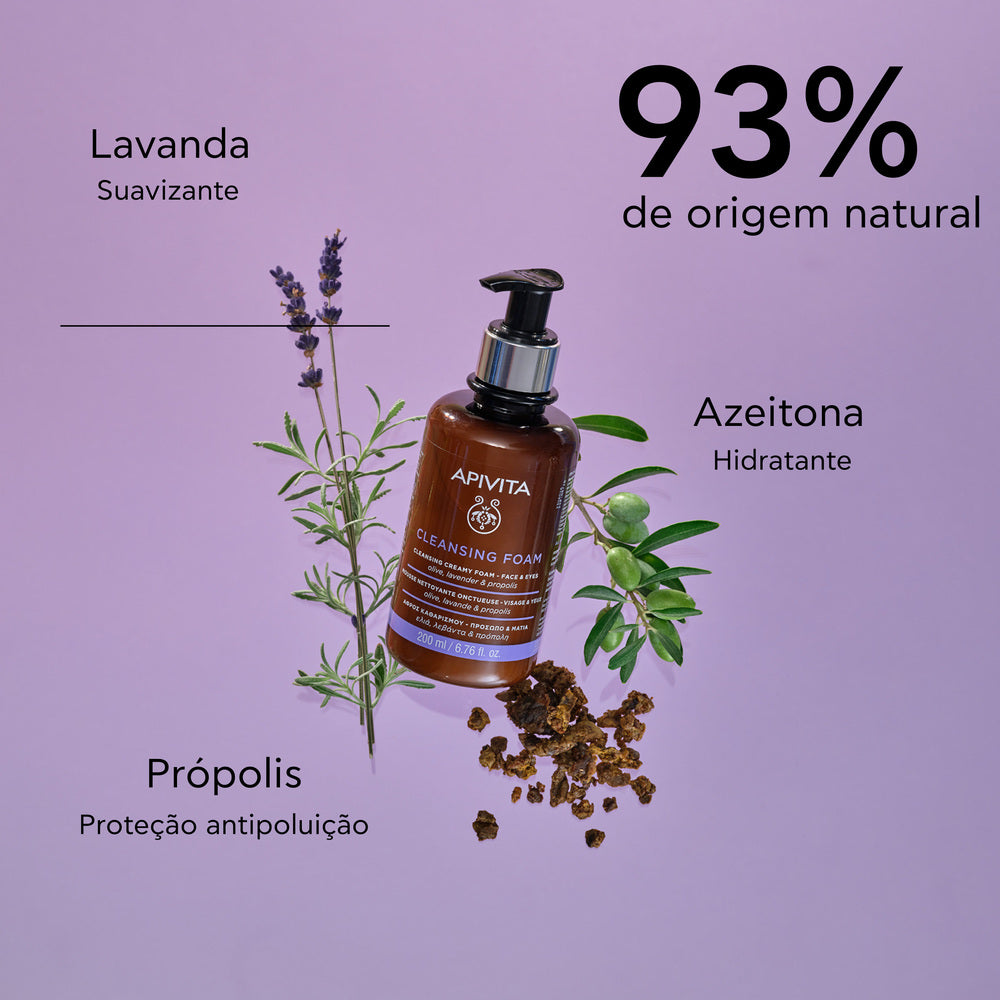 Apivita Espuma Cremosa de Limpeza - Rosto & Olhos 200ml