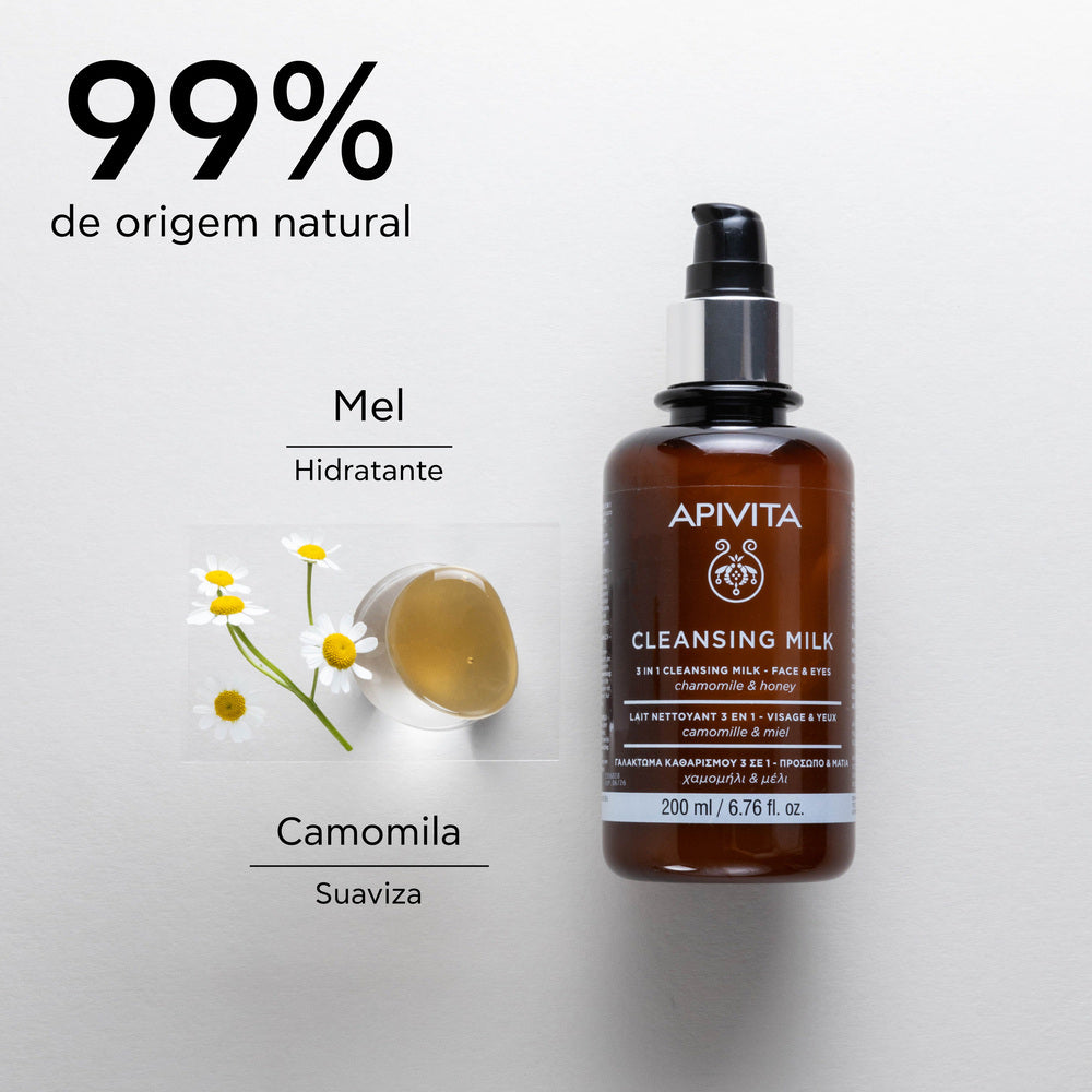 Apivita Leite de Limpeza 3 Em 1 - Rosto & Olhos 200ml