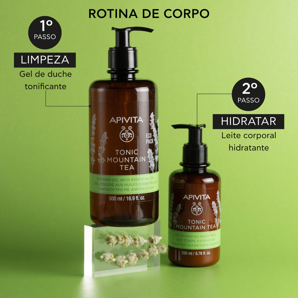 Apivita Tonic Mountain Tea Gel Banho Com Óleos Essenciais 500ml