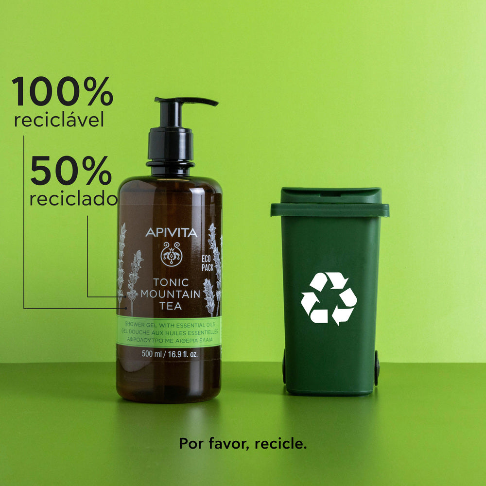 Apivita Tonic Mountain Tea Gel Banho Com Óleos Essenciais 500ml