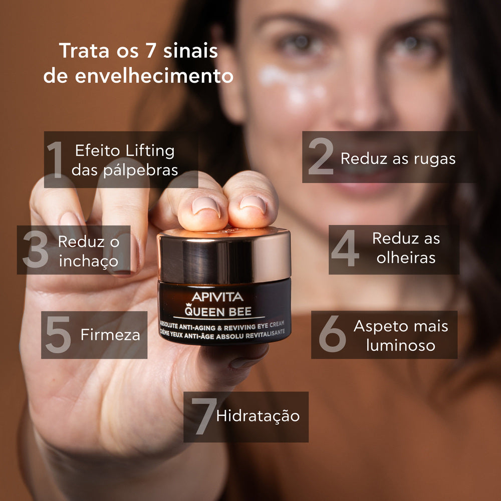 Apivita Queen Bee Creme de Olhos Antienvelhecimento Absoluto e Revitalizante 15ml