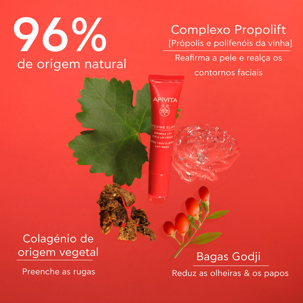 Apivita Beevine Elixir Creme Antirrugas de Olhos e Lábios 15ml