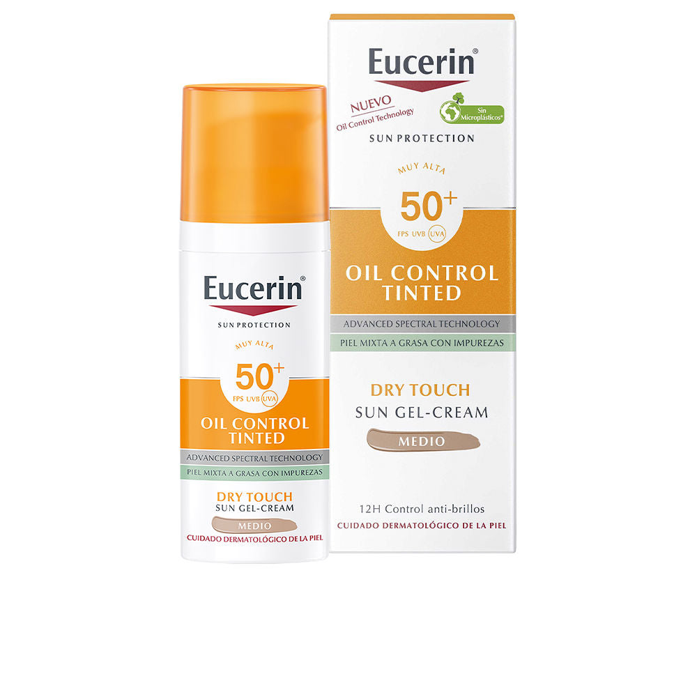 Eucerin Sun Oil Control Tinted Gel-Creme Toque Seco Médio FPS50+ 50ml