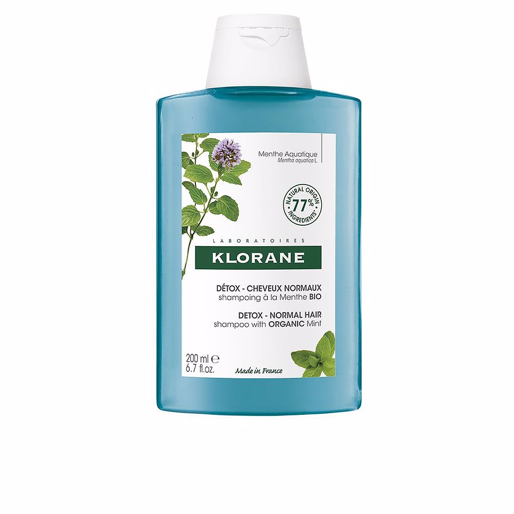 Klorane Menta Aquática BIO Champô Detox cabelo exposto à poluição 200ml